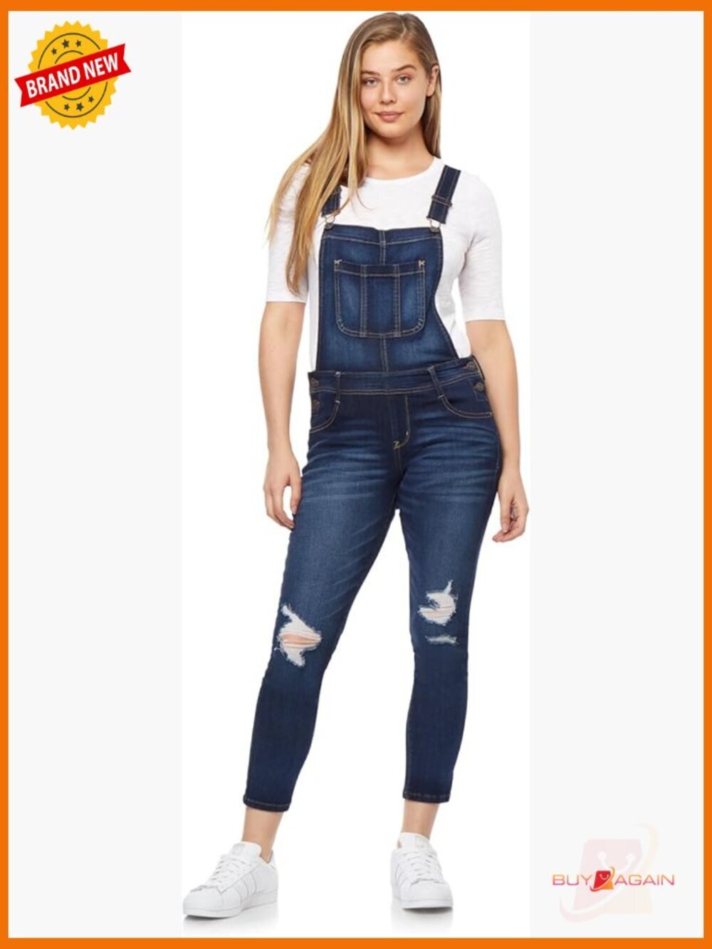 Overalls Juniors Relaxed Loose Cut Jean Overalls Adjustable Strap